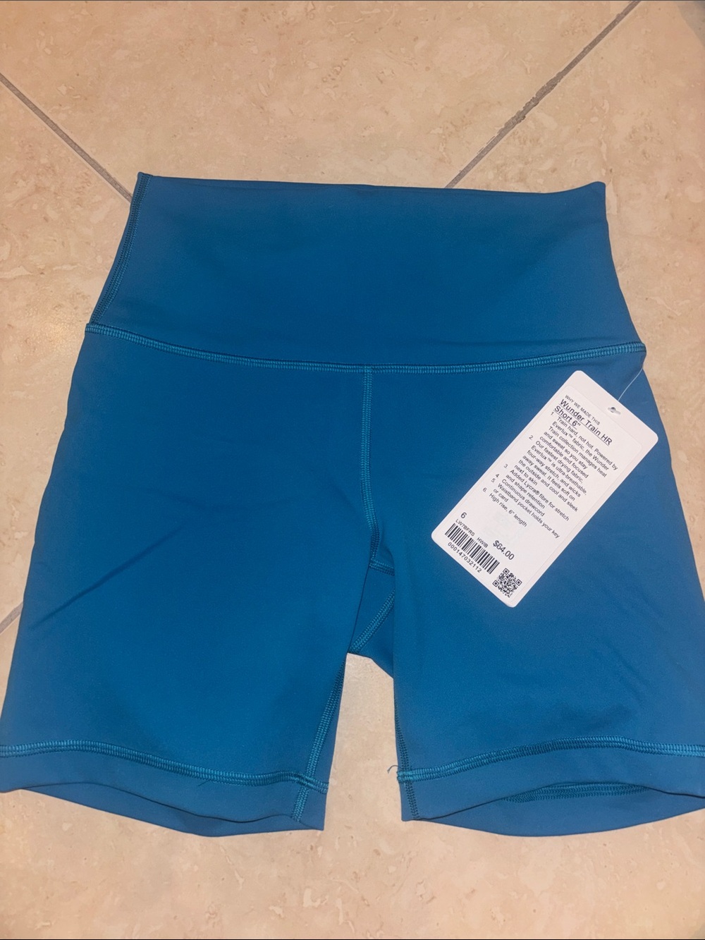 Lululemon wunder train high rise 6” short Hawaiian blue